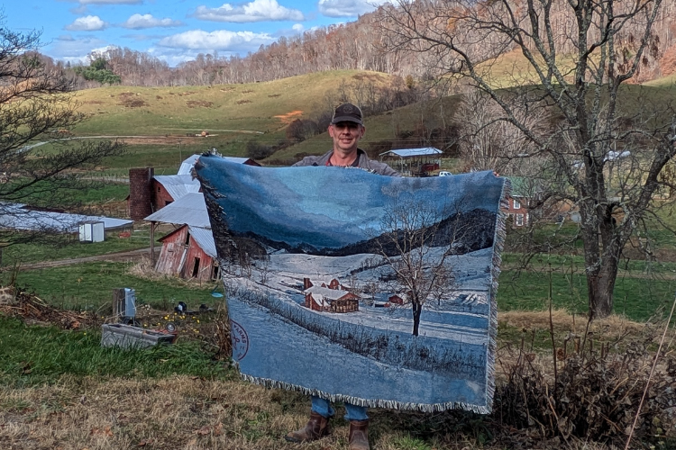 Shipley Farms Winter Scene Blanket