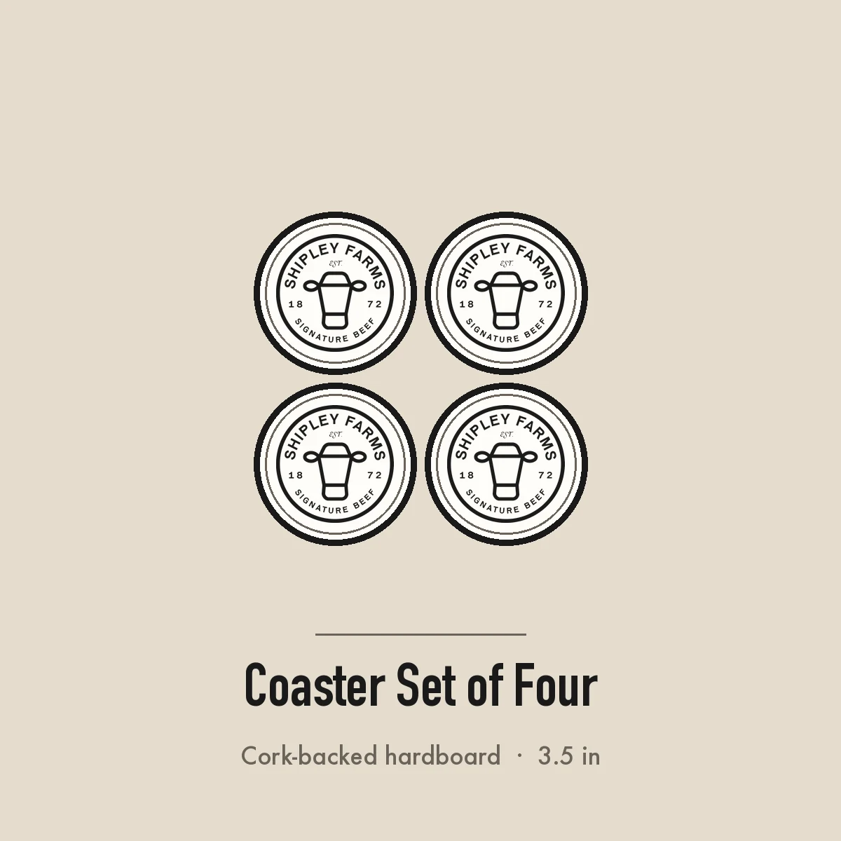 Shipley Farms Signature Coasters, Set of 4